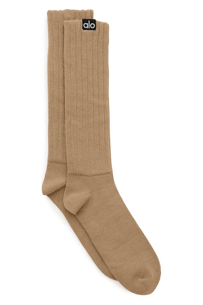 Calcetines Alo Yoga Scrunch Mujer Marrom | 956728PKO