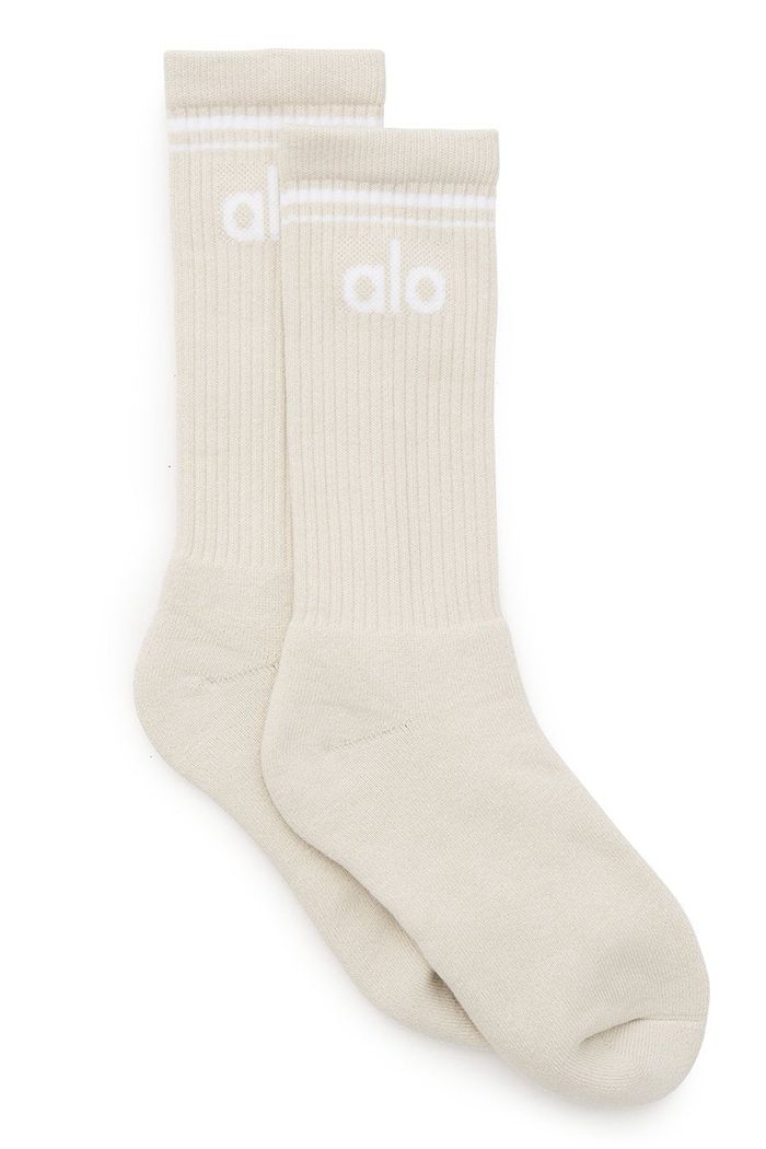 Calcetines Alo Yoga Throwback Hombre Beige Blancos | 675309MDA