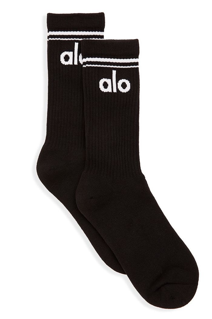 Calcetines Alo Yoga Throwback Hombre Negros Blancos | 287364DOU