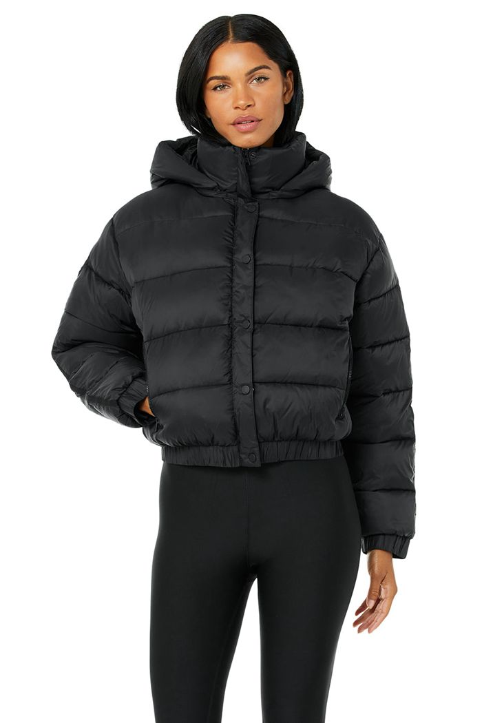 Chaquetas Alo Yoga Aspen Love Puffer Mujer Negros | 251879UBV