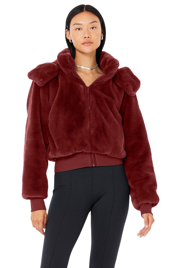 Chaquetas Alo Yoga Faux Fur Foxy Mujer Rojos | 174690BJW