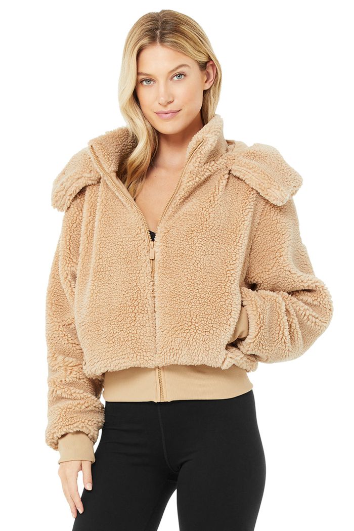 Chaquetas Alo Yoga Foxy Sherpa Mujer Marrom | 835642ATE