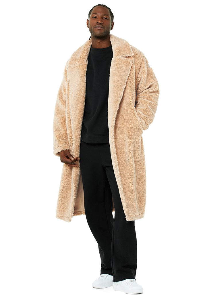 Coat Alo Yoga Oversized Sherpa Trench Hombre Marrom | 851934FXP