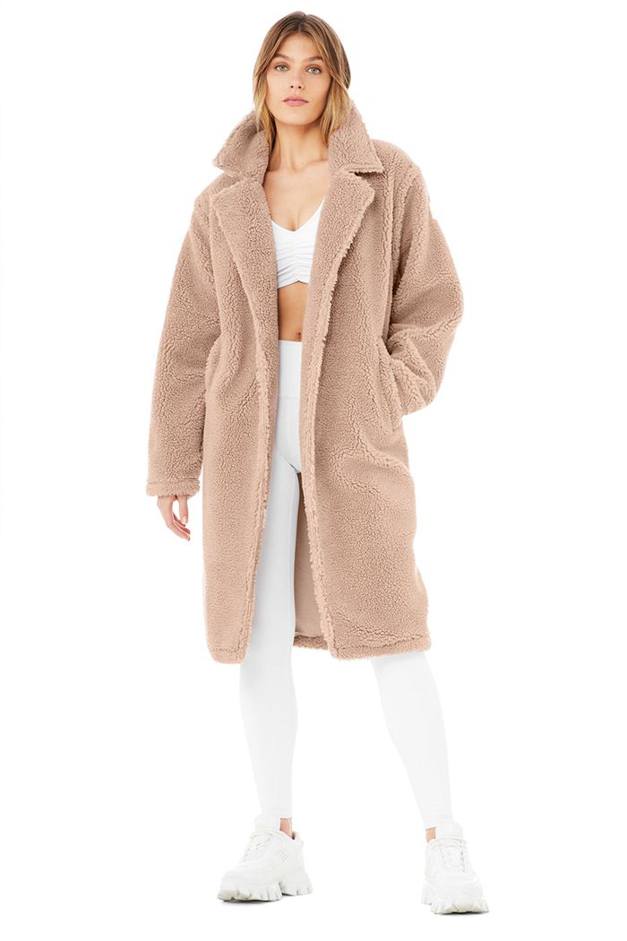 Coat Alo Yoga Oversized Sherpa Trench Mujer Rosas | 692387FDA