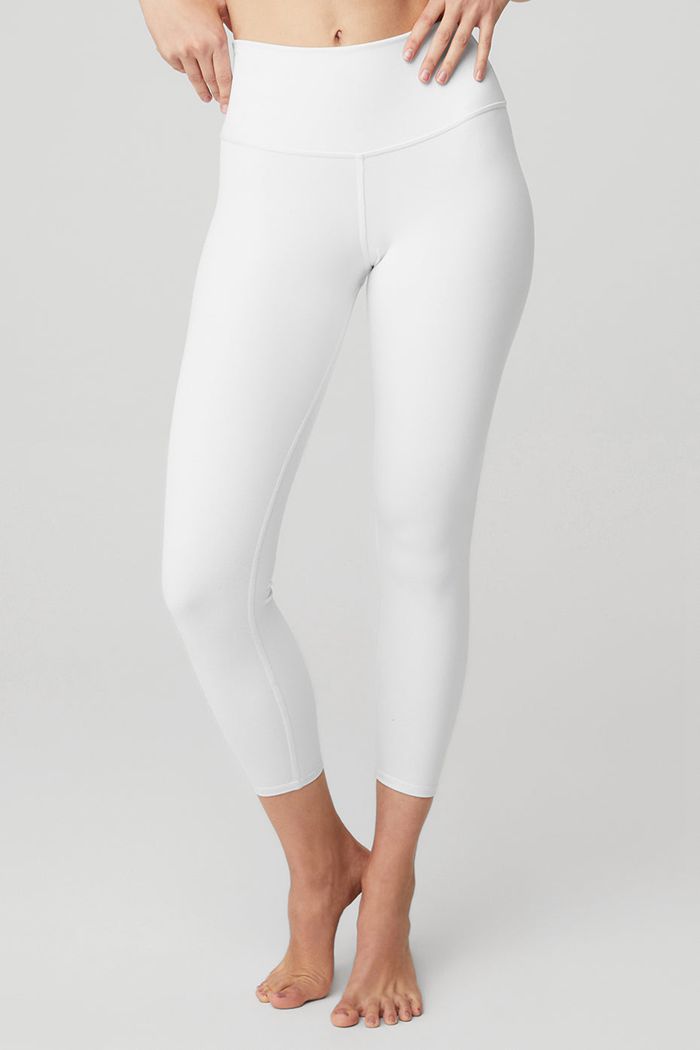 Leggins Alo Yoga 7/8 High-Cintura Airbrush Mujer Blancos | 275640JHB