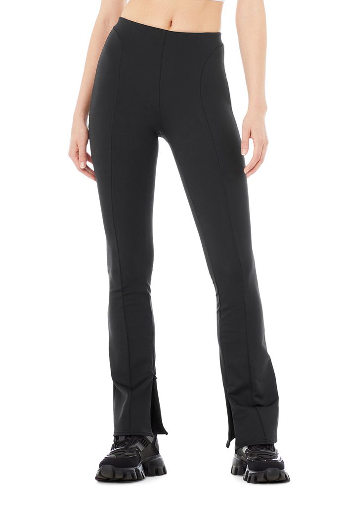 Leggins Alo Yoga High-Cintura 7/8 Zip It Flare Mujer Negros | 139648NAH