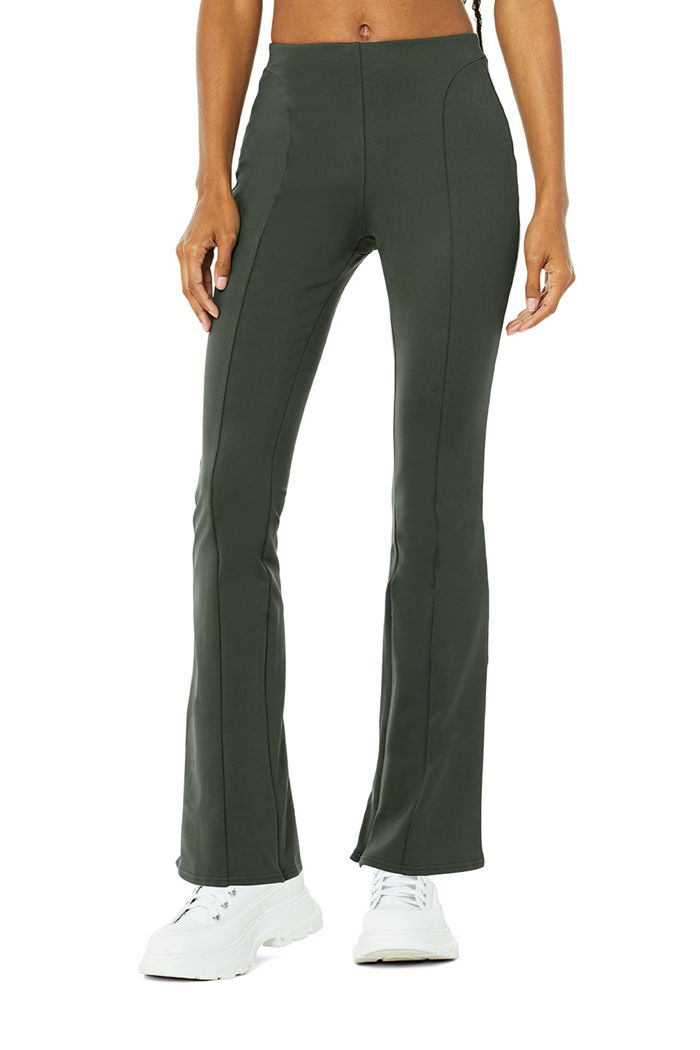 Leggins Alo Yoga High-Cintura 7/8 Zip It Flare Mujer Verdes Oscuro | 179580HUA