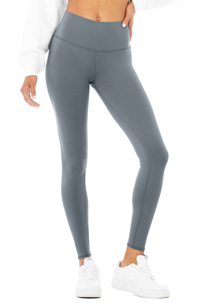 Leggins Alo Yoga High-Cintura Airbrush Mujer Grises | 437285FZO