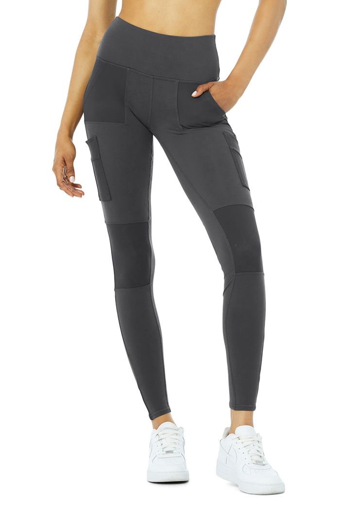 Leggins Alo Yoga High-Cintura Cargo Mujer Grises Oscuro | 831406PTA