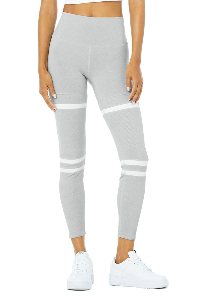 Leggins Alo Yoga High-Cintura Legit Mujer Grises Blancos | 146592NBL