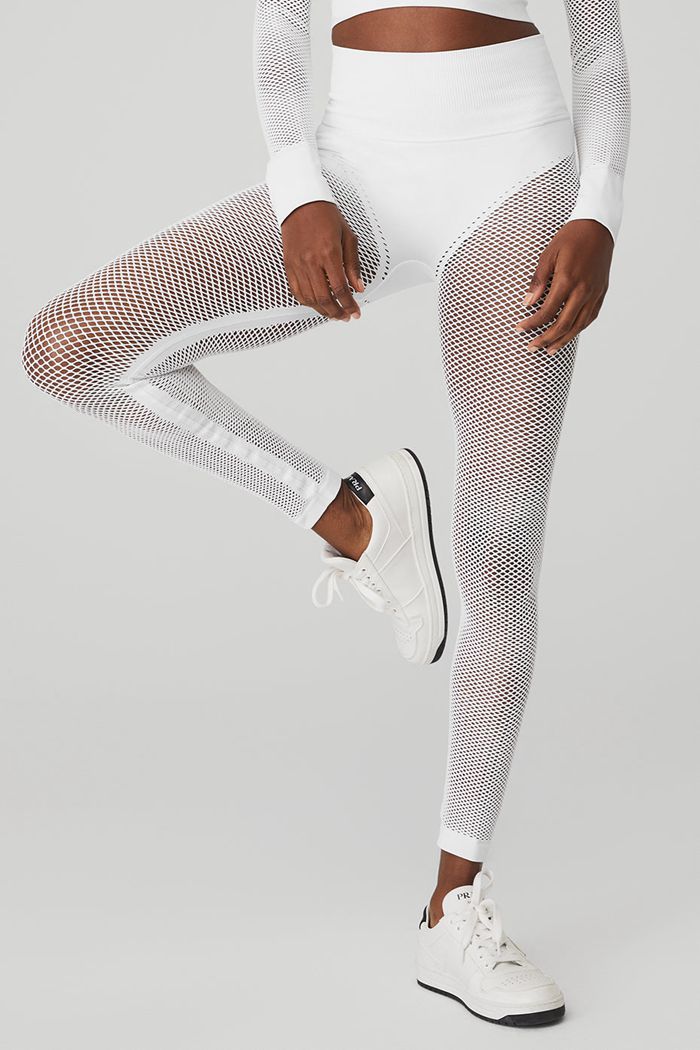 Leggins Alo Yoga Seamless High-Cintura 7/8 Limitless Open Air Mujer Blancos | 564781PQA