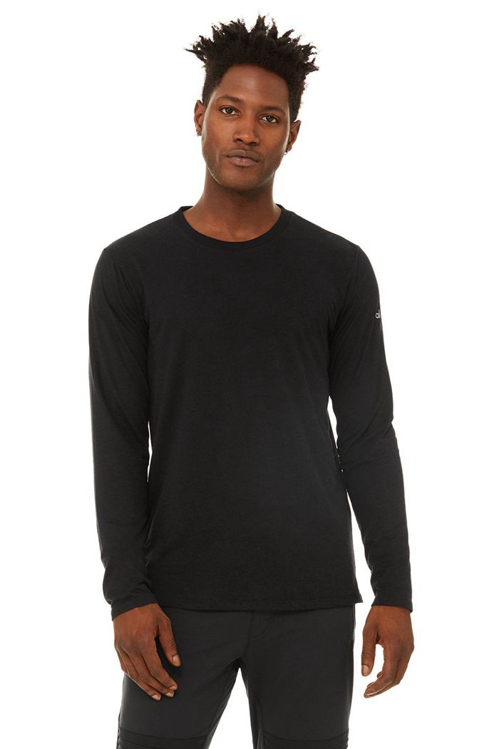 Long Sleeve Alo Yoga Airwave Hombre Negros | 746821GEQ