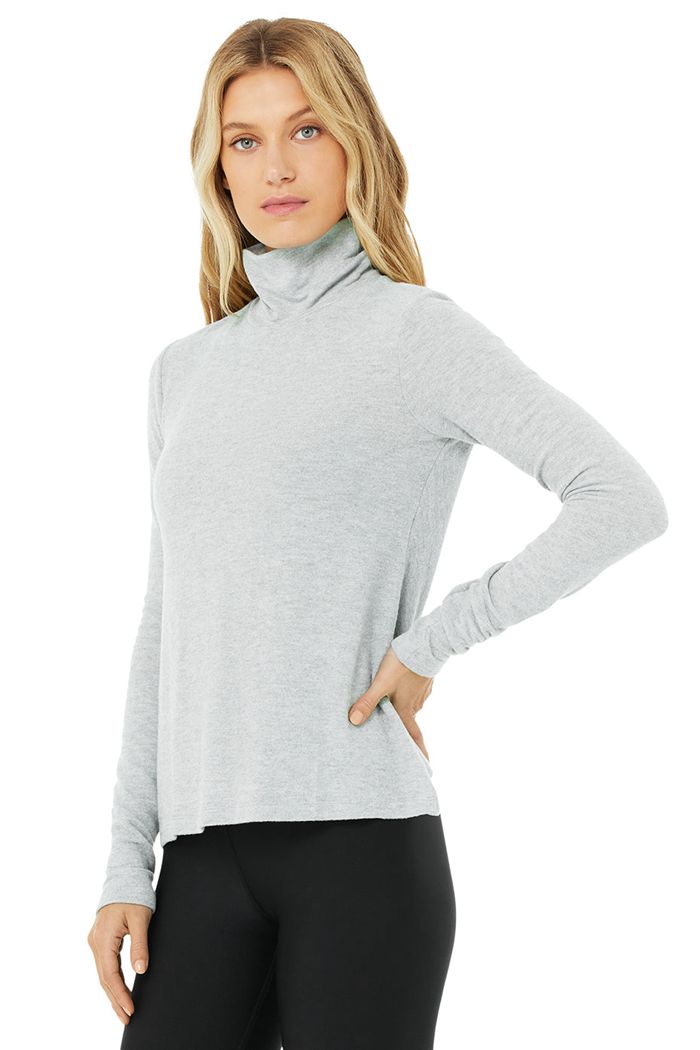 Long Sleeve Alo Yoga Embrace Mujer Grises | 176495GYF