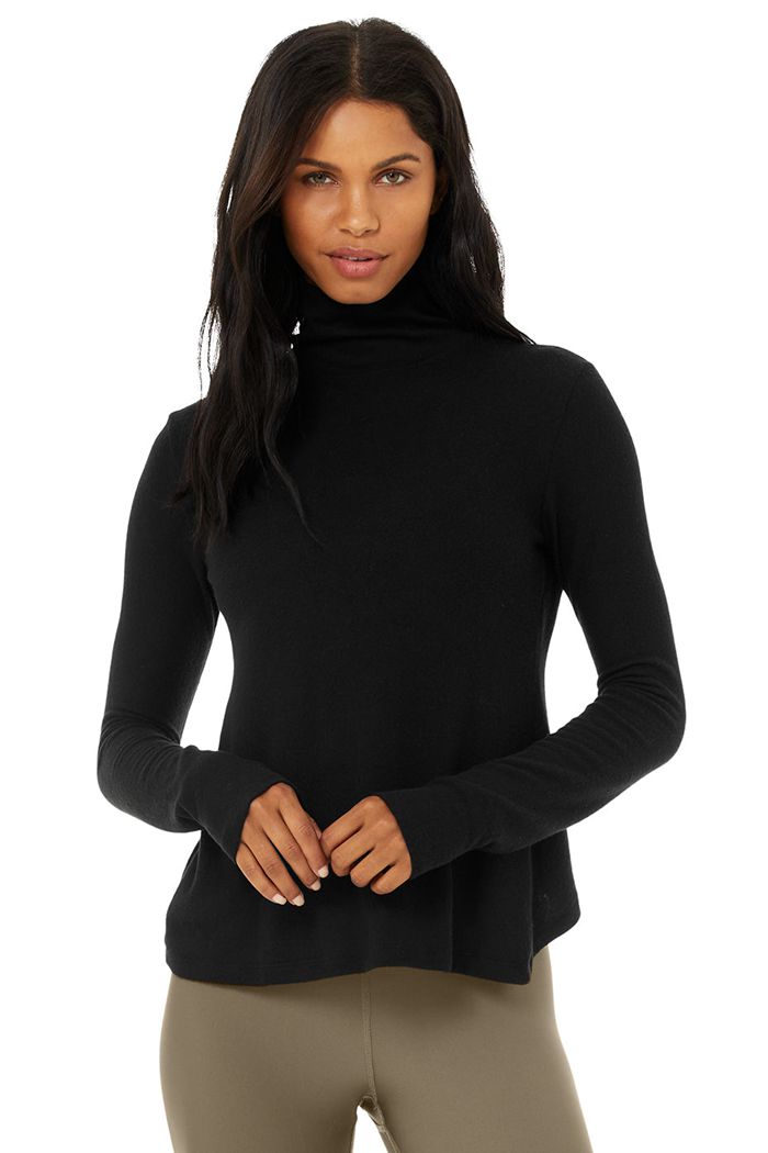 Long Sleeve Alo Yoga Embrace Mujer Negros | 697324OBK