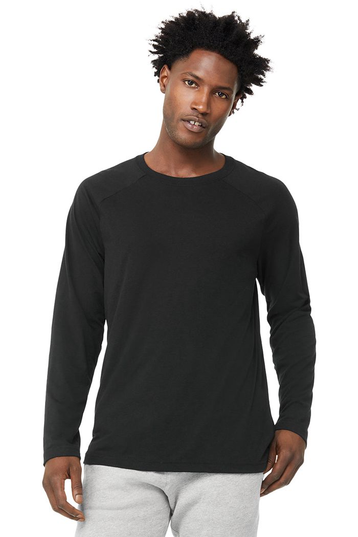 Long Sleeve Alo Yoga Triumph Tee Hombre Negros | 615432TLZ