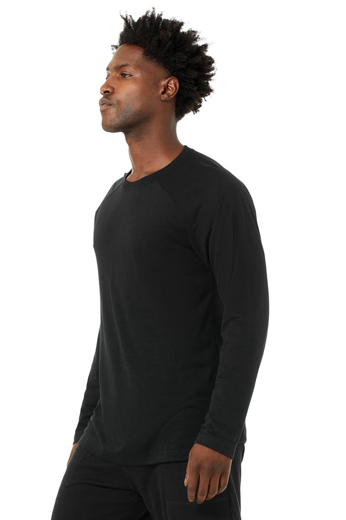 Long Sleeve Alo Yoga Triumph Tee Hombre Negros | 912670YVI