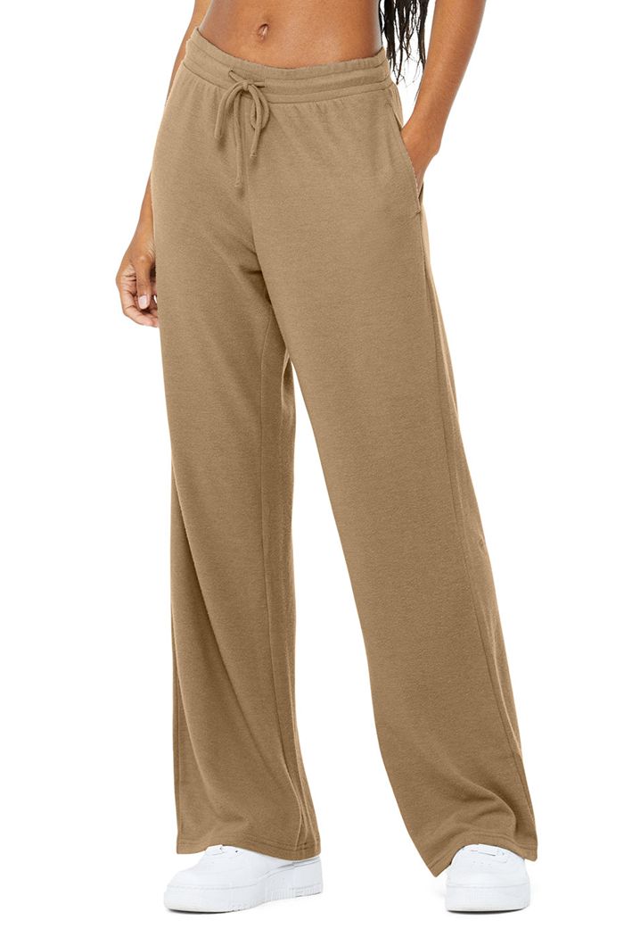 Pantalones Alo Yoga Alolux High-Cintura Soho Anchos Leg Mujer Marrom | 237869QTZ