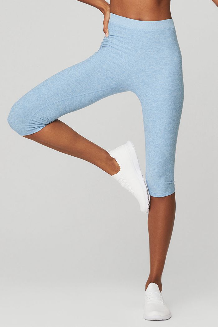 Pantalones Alo Yoga Alosoft High-Cintura Iconic 90's Capri Mujer Azules | 479250SQO