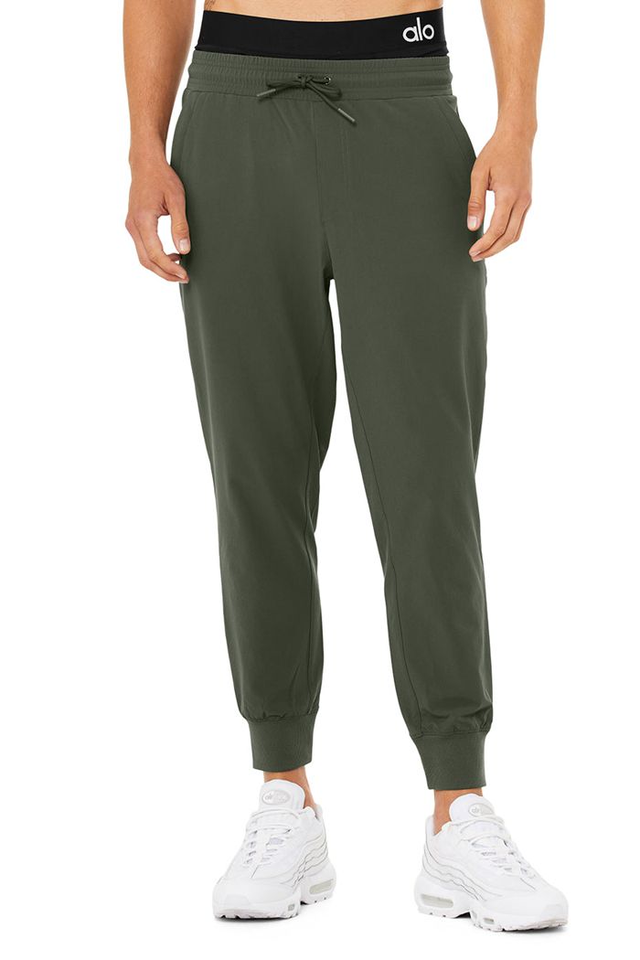 Pantalones Alo Yoga Co-Op 7/8 Hombre Verdes Oscuro | 230857YGS