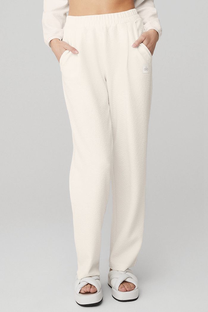 Pantalones Alo Yoga High-Cintura Tailored Sweat Mujer Blancos | 382704PFS