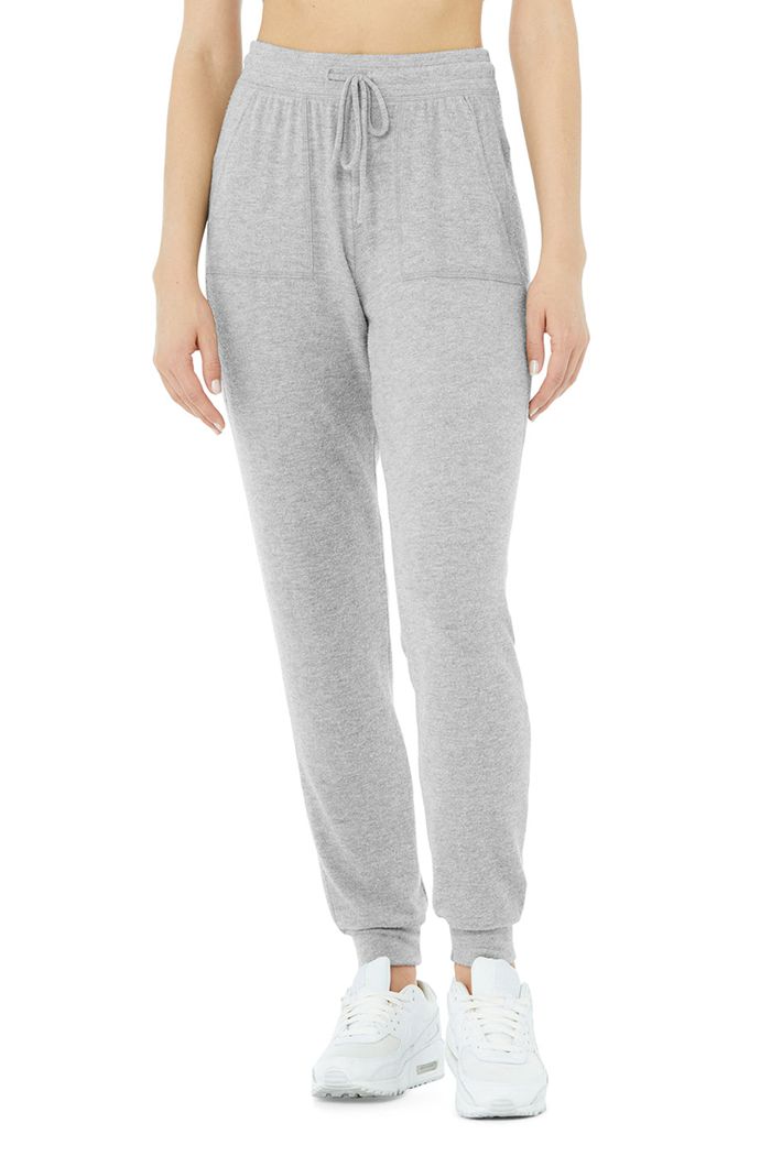 Pantalones Alo Yoga Soho Sweat Mujer Grises | 584719RNE