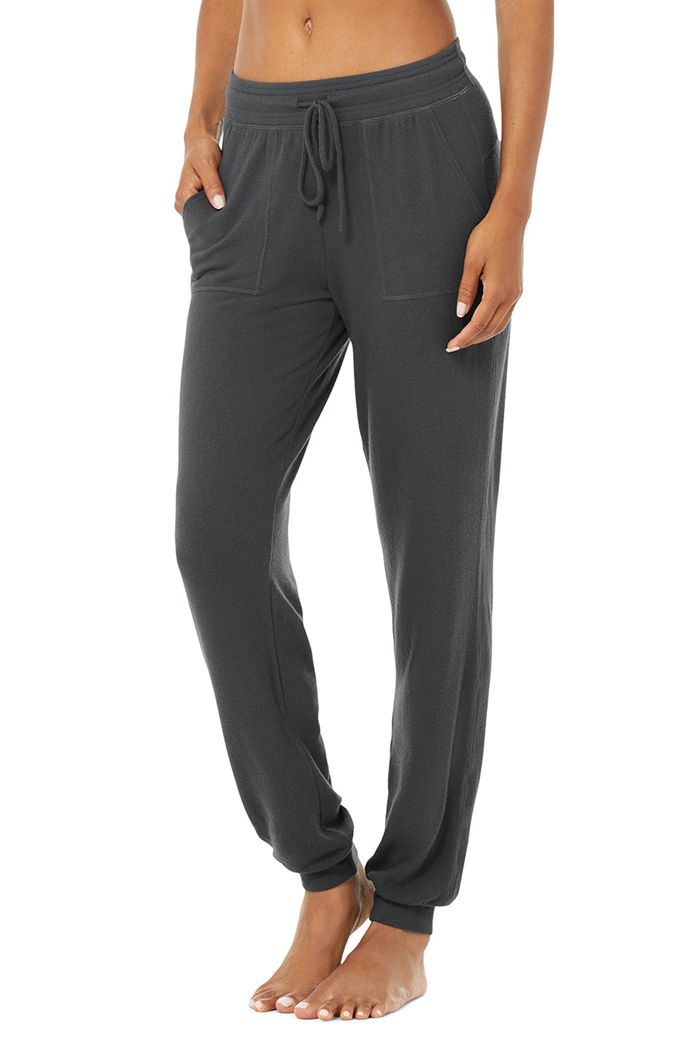 Pantalones Alo Yoga Soho Sweat Mujer Grises Oscuro | 918653KCX