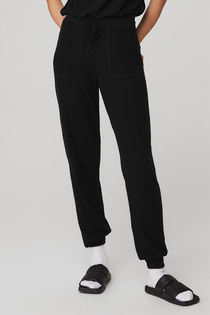 Pantalones Alo Yoga Soho Sweat Mujer Negros | 806915DQH