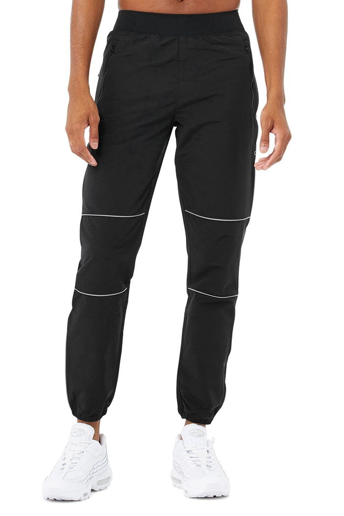 Pantalones Alo Yoga Torrent Pista Sweat Hombre Negros | 854203NJH