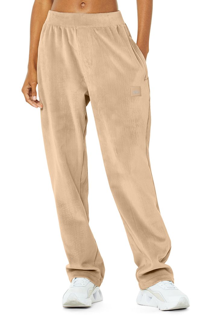 Pantalones Alo Yoga Velour Baller Mujer Marrom | 493025BLZ