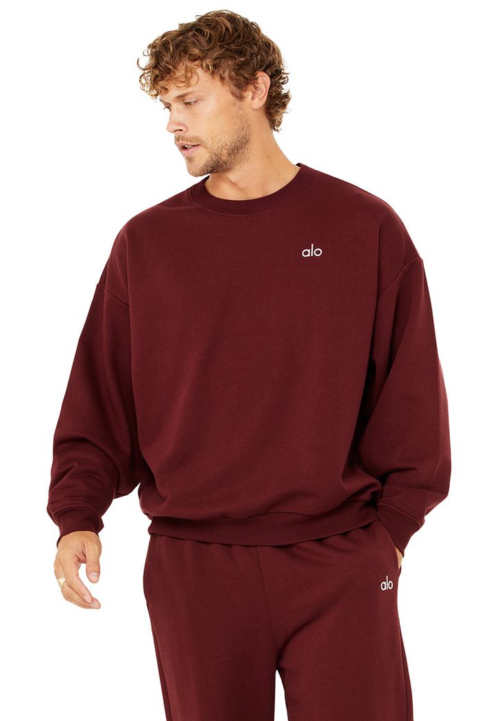 Pullover Alo Yoga Accolade Crew Neck Hombre Rojos | 972563ZBF