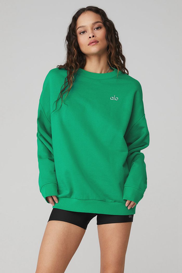 Pullover Alo Yoga Accolade Crew Neck Mujer Verdes Turquesa | 306719ONY