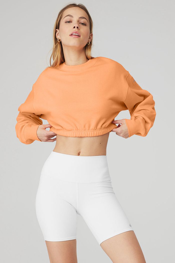 Pullover Alo Yoga Devotion Crew Neck Mujer Naranjas | 807936EMD