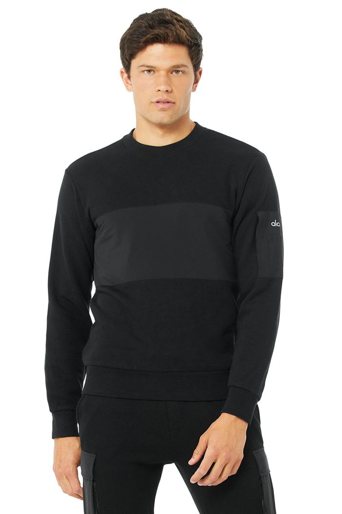 Pullover Alo Yoga Traverse Hombre Negros | 946708SBL