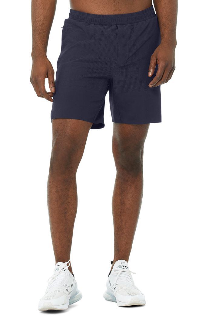 Short Alo Yoga 7" Traction Hombre Negros | 209183TVE