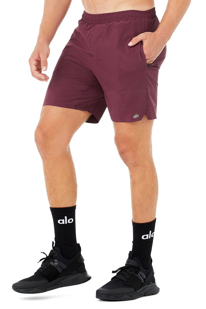 Short Alo Yoga 7" Traction Hombre Rojos | 217805YCS