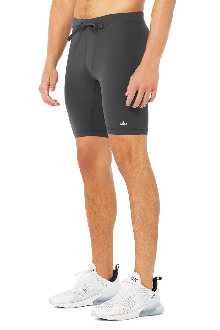 Short Alo Yoga 9 Warrior Compression Hombre Grises | 267103TGL