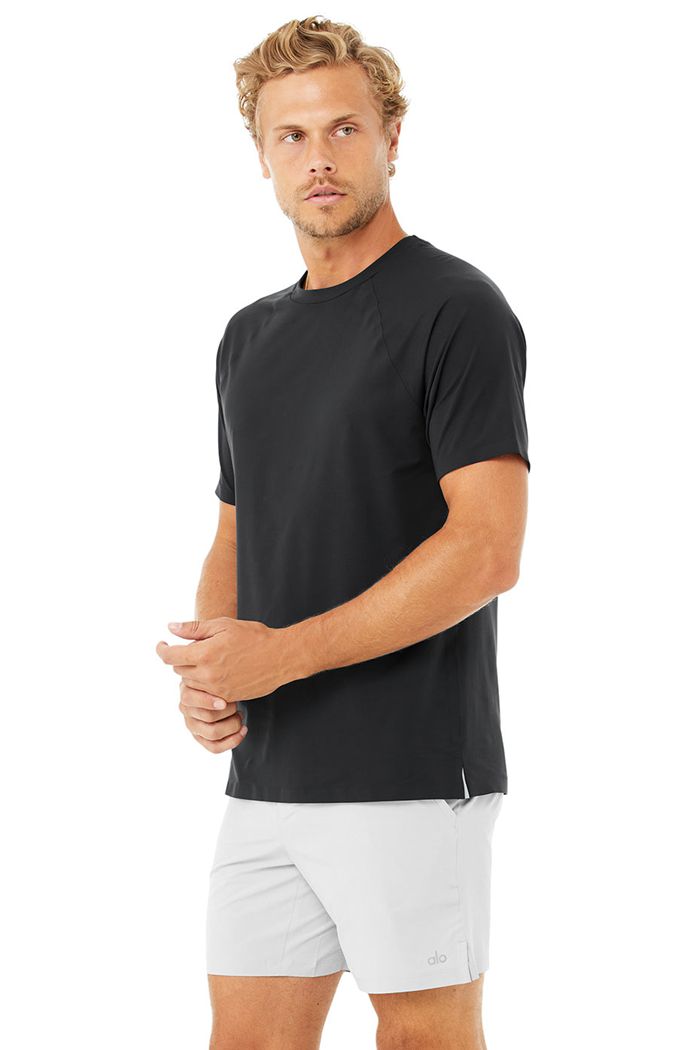 Short Sleeve Alo Yoga Idol Performance Tee Hombre Negros | 346217AHT