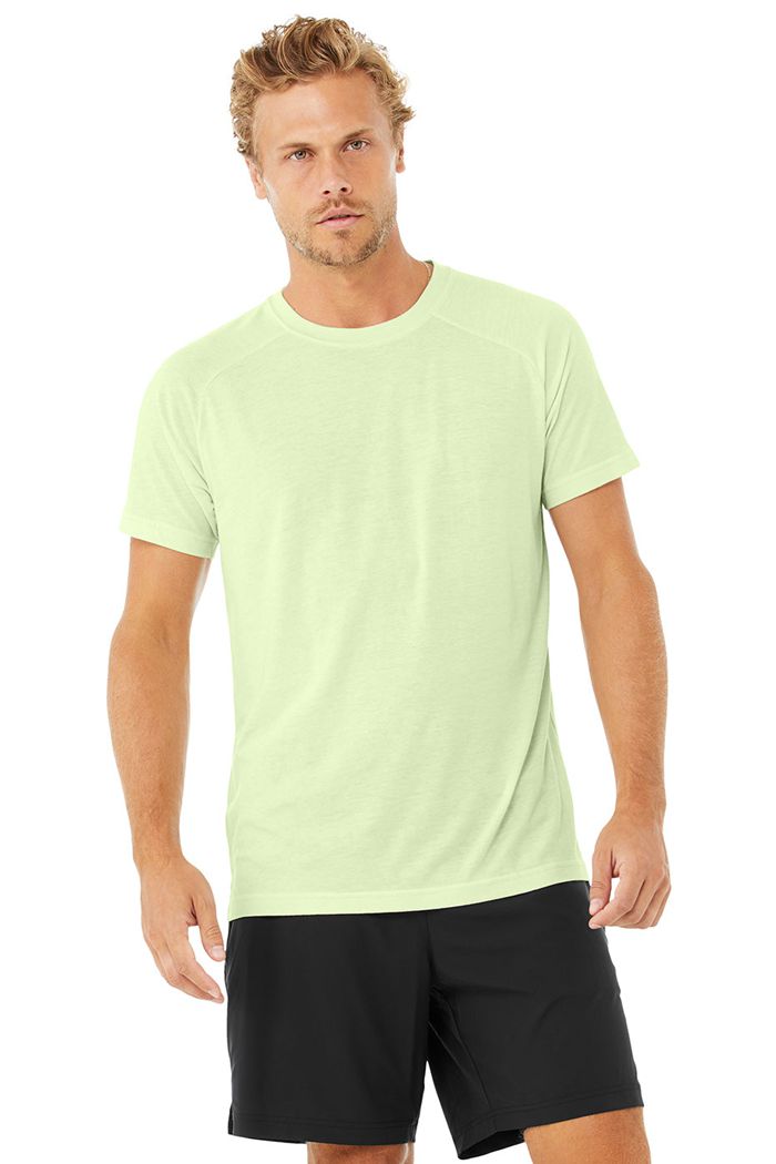 Short Sleeve Alo Yoga The Triumph Crew Neck Tee Hombre Verdes | 945721IZB