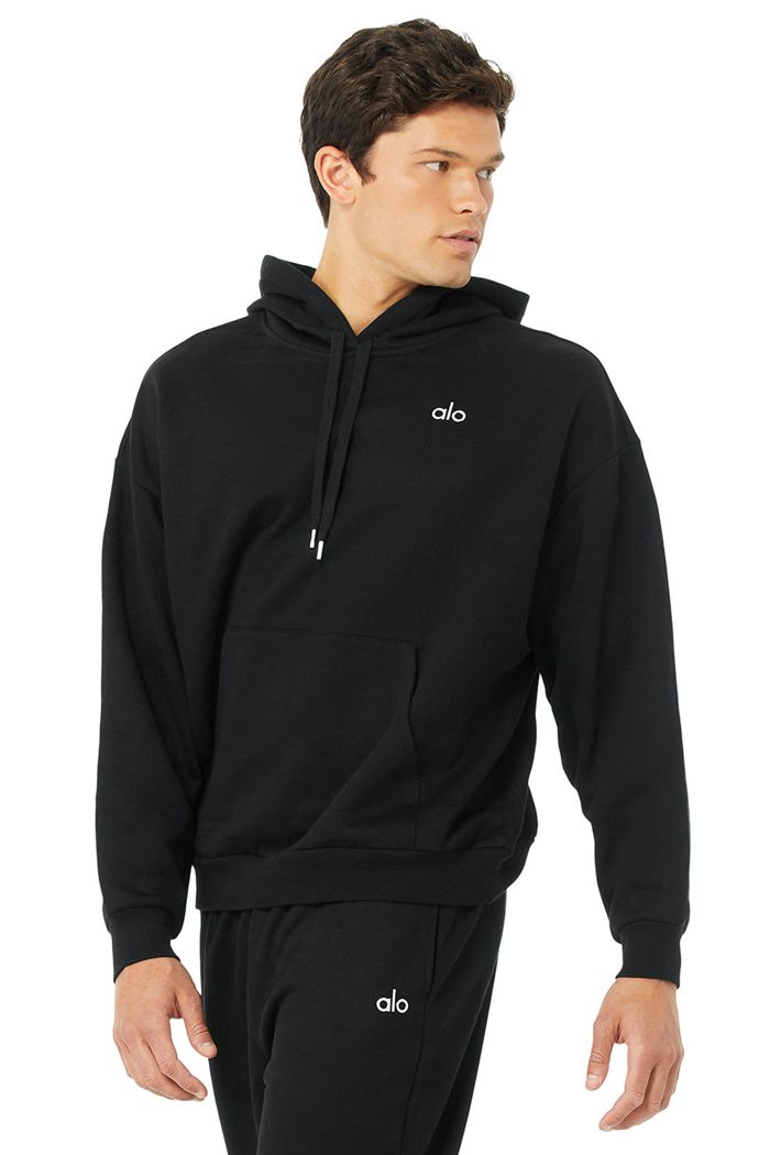 Sudadera Con Capucha Alo Yoga Accolade Hombre Negros | 692543EIC