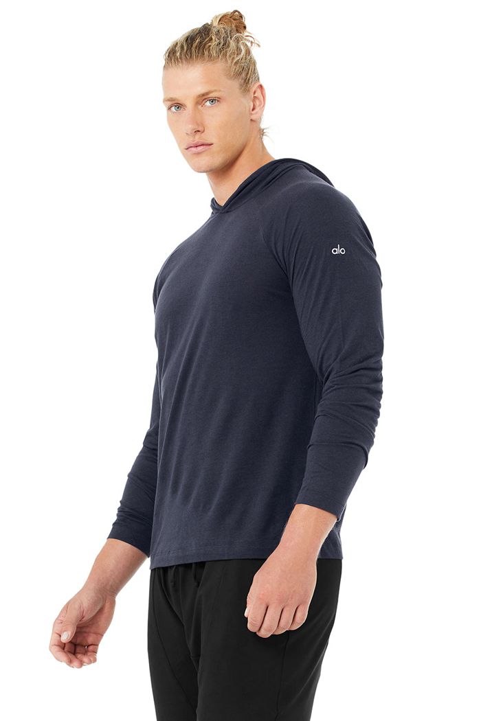 Sudadera Con Capucha Alo Yoga Core Encapuchado Runner Hombre Negros | 863149PZU