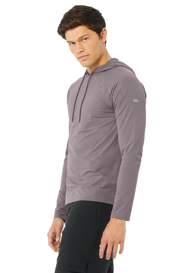 Sudadera Con Capucha Alo Yoga Idol Encapuchado Runner Hombre Morados | 269510DMH