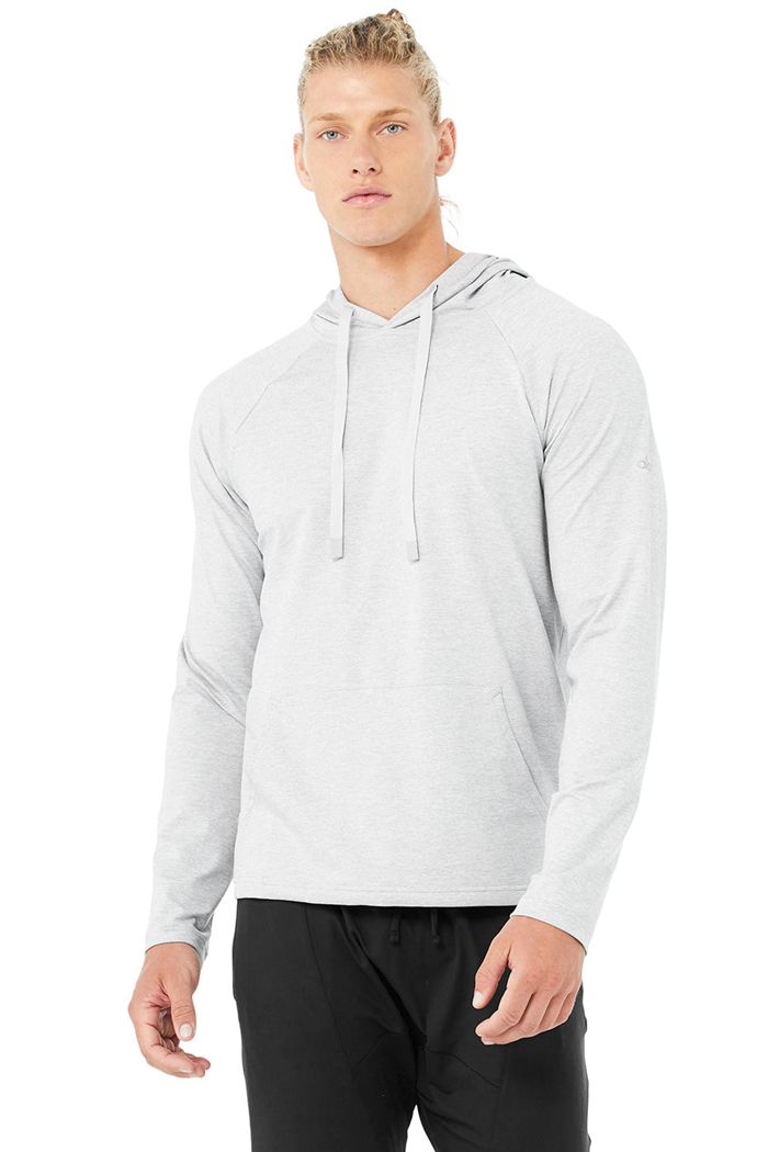 Sudadera Con Capucha Alo Yoga The Conquer Hombre Grises | 570482XJK