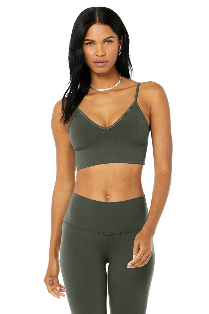 Sujetadores Alo Yoga Delight Bralette Mujer Verdes Oscuro | 472630VXC