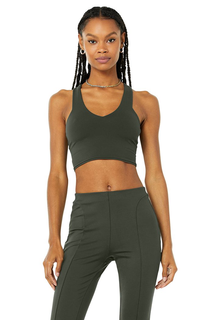 Tank Tops Alo Yoga Airbrush Real Mujer Verdes Oscuro | 394587SON