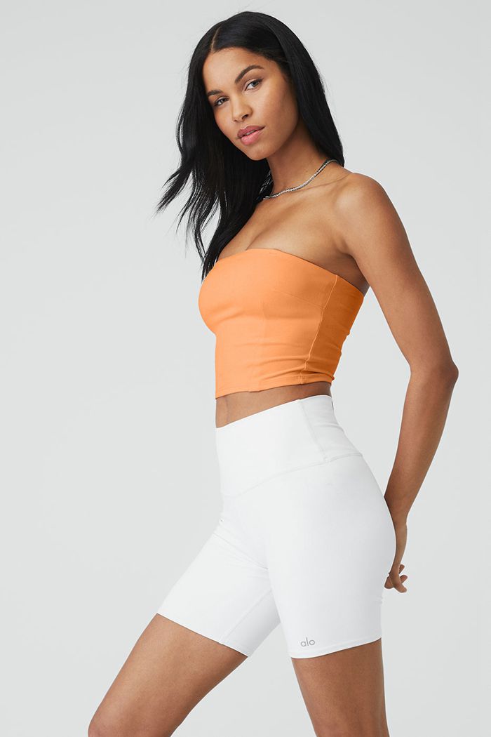 Tank Tops Alo Yoga Alosoft Convertible Sunkissed Bandeau Mujer Naranjas | 641098BIE