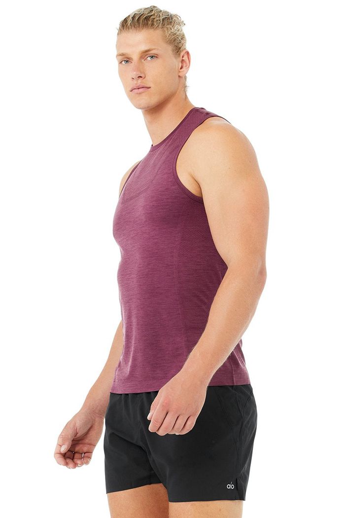 Tank Tops Alo Yoga Amplify Seamless Muscle Hombre Rojos | 739268CKA