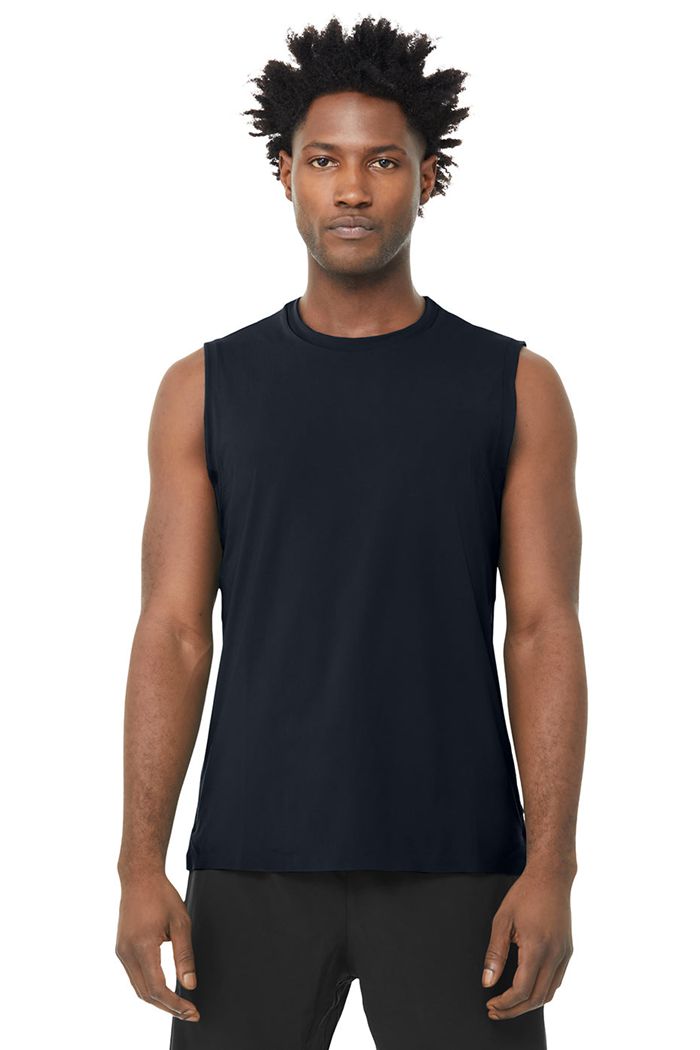 Tank Tops Alo Yoga Idol Performance Hombre Azul Marino | 187509NAR