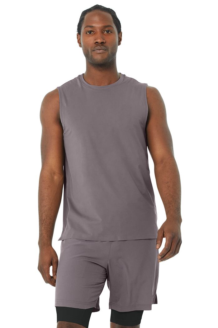 Tank Tops Alo Yoga Idol Performance Hombre Morados | 201937GLM