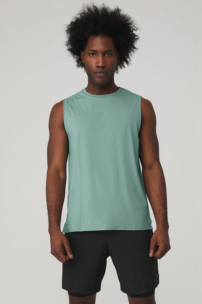 Tank Tops Alo Yoga Idol Performance Hombre Azules | 460198LJY