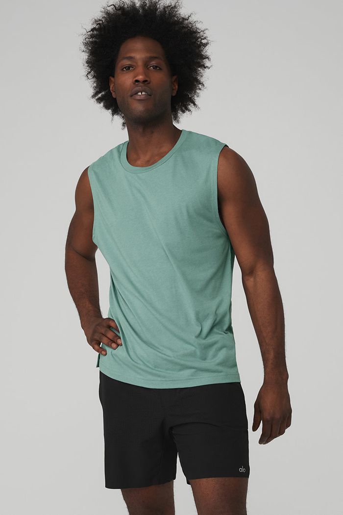 Tank Tops Alo Yoga The Triumph Muscle Hombre Azules | 506483VBH